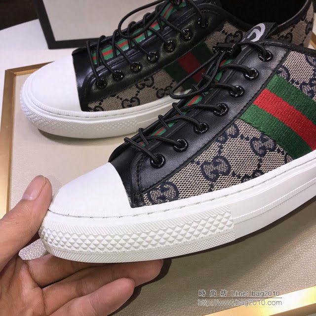 GUCCI男鞋 原單品質 古馳男士經典休閒鞋 進口牛皮 Gucci白色男鞋 Gucci系帶男鞋  hdnx1080